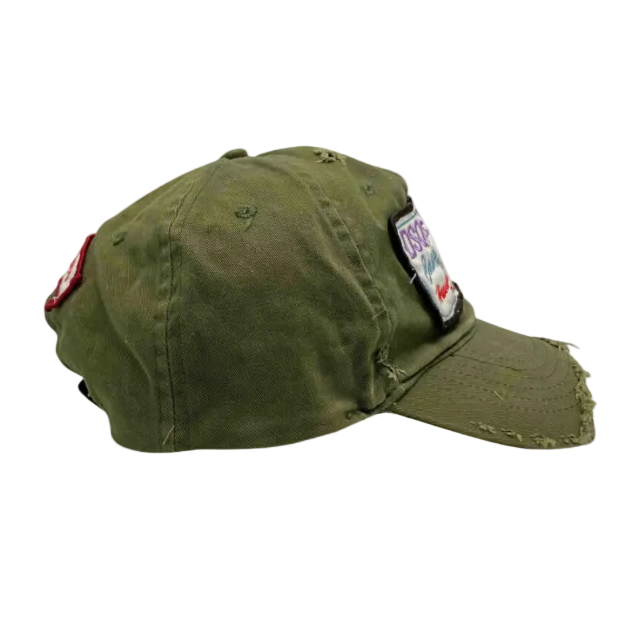 Dsquared² Green Cutoff “Camp Milan” Baseball Hat
