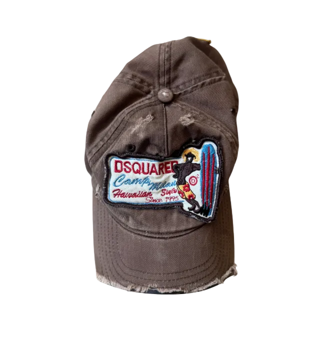 Dsquared² Brown Cutoff “Camp Milan” Baseball Hat