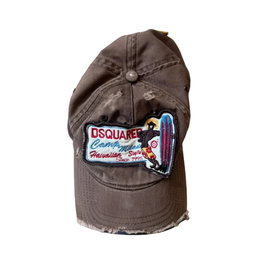 Dsquared² Brown Cutoff “Camp Milan” Baseball Hat