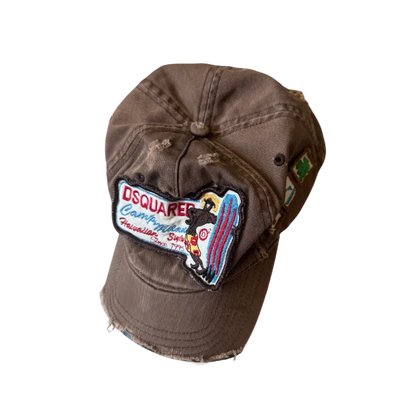 Dsquared² Brown Cutoff “Camp Milan” Baseball Hat