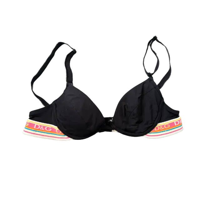 Dolce & Gabbana Rainbow Logo Banded Bra