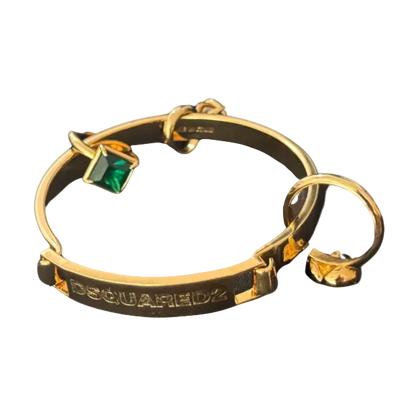 Dsquared² Gold Bangle w/ 3 Rings