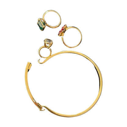 Dsquared² Gold Bangle w/ 3 Rings