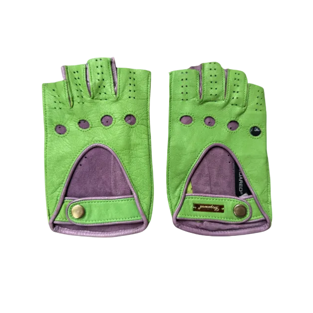 Dsquared² Purple & Green Fingerless Gloves