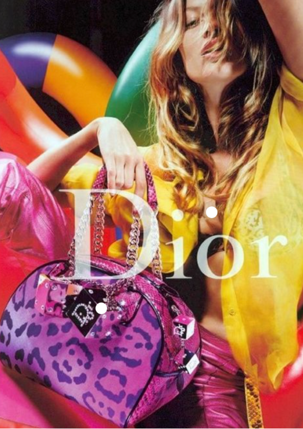 Christian Dior by John Galliano Sequin Leopard Snakeskin Handle Bag