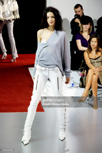 Dolce & Gabbana Grey One Shoulder Wrap Top