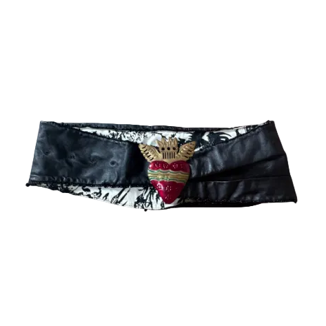 Christian Lacroix Leather Belt w/ Metal Heart