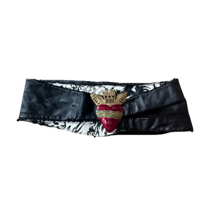 Christian Lacroix Leather Belt w/ Metal Heart