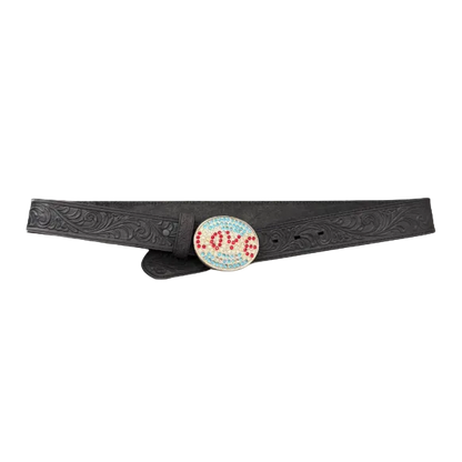 Vintage Unbranded Rhinestone “Love” Belt