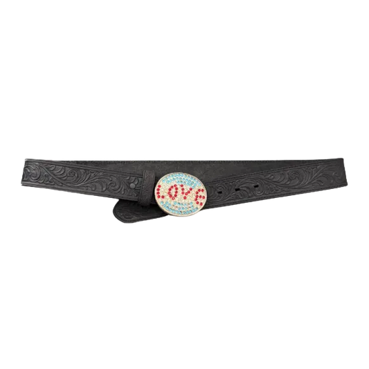 Vintage Unbranded Rhinestone “Love” Belt