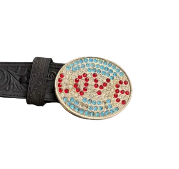 Vintage Unbranded Rhinestone “Love” Belt