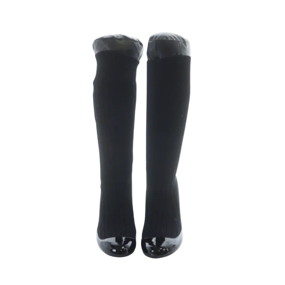 Chanel Patent Leather Heel Legwarmer Boots