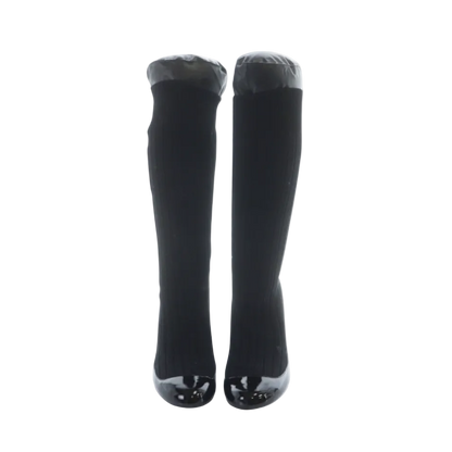Chanel Patent Leather Heel Legwarmer Boots