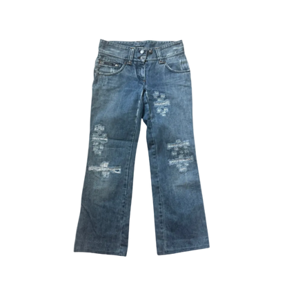 Dolce & Gabbana Distressed Straight Leg Jeans