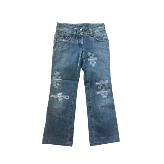 Dolce & Gabbana Distressed Straight Leg Jeans