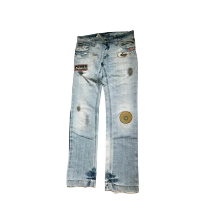 Dolce & Gabbana Ripped “Motorcycle” Light Wash Jeans