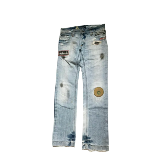 Dolce & Gabbana Ripped “Motorcycle” Light Wash Jeans