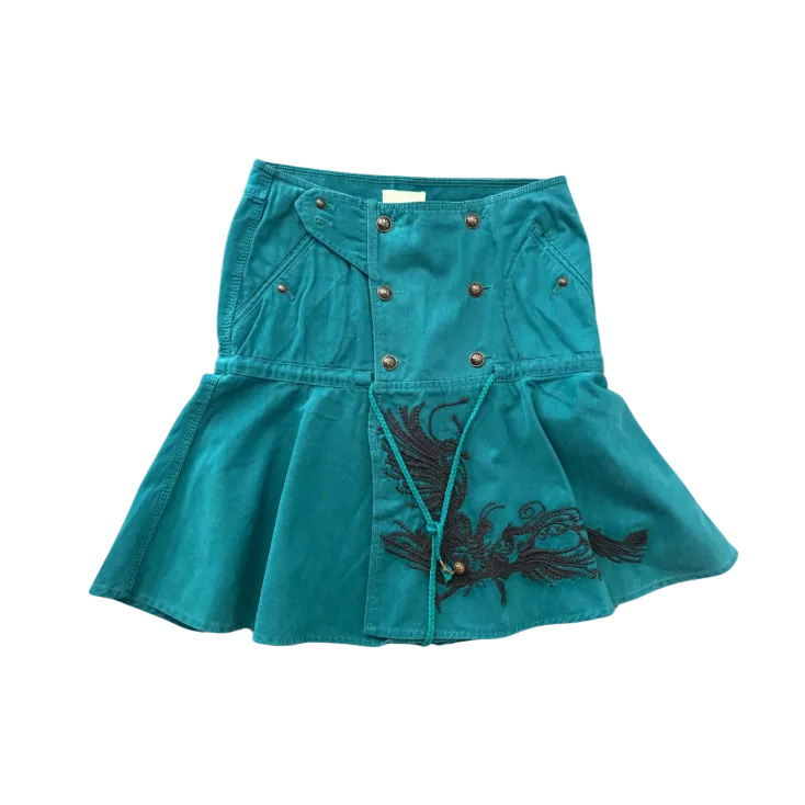 Diesel Green Embroidered Skirt