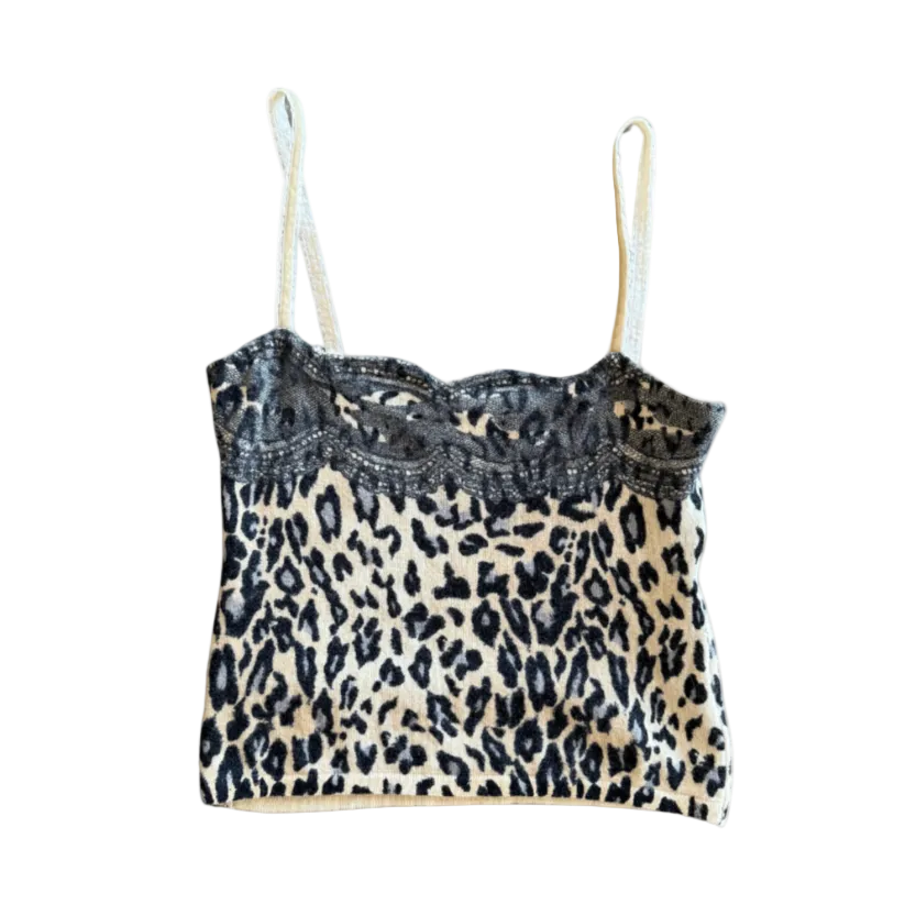 Anna Molinari Leopard Lace Printed Top
