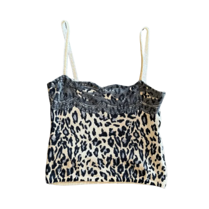 Anna Molinari Leopard Lace Printed Top