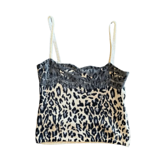 Anna Molinari Leopard Lace Printed Top