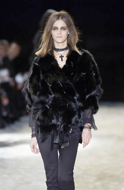 Gucci Silk Sheer Long Sleeve Corset Tie Top