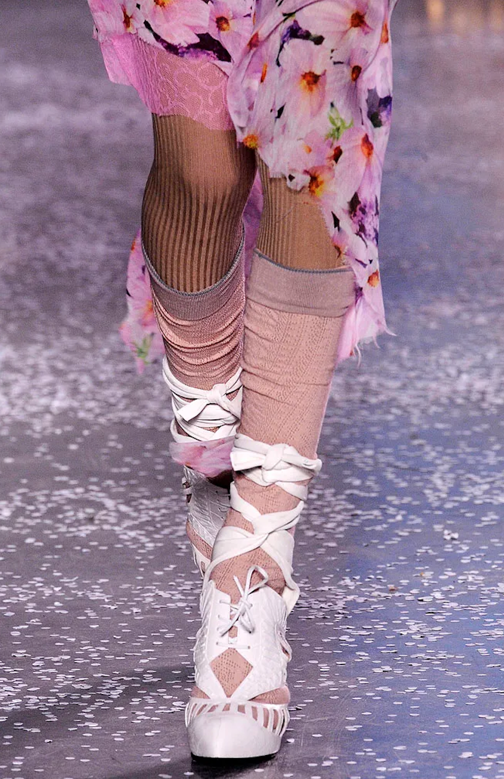 Rodarte x Nicholas Kirkwood White Structural Melted Wax Tie Heels