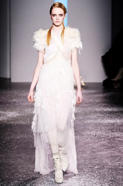 Rodarte x Nicholas Kirkwood White Structural Melted Wax Tie Heels