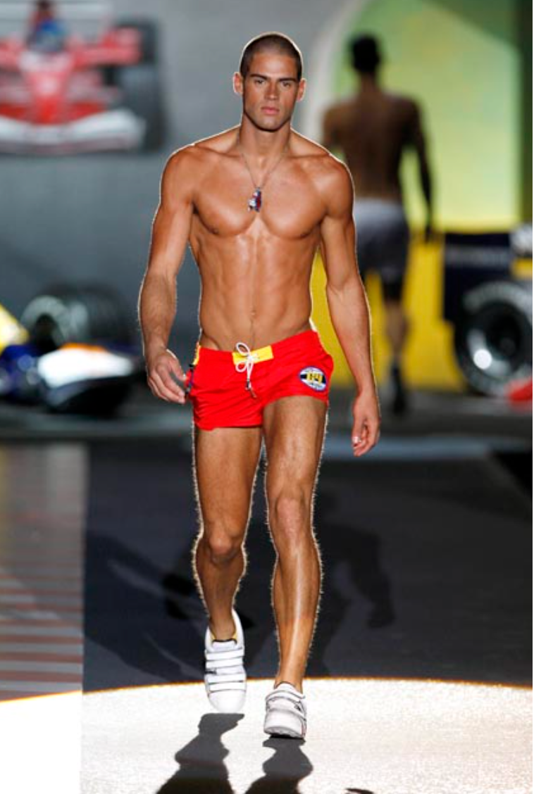 Dsquared² Red and Yellow Mini Shorts