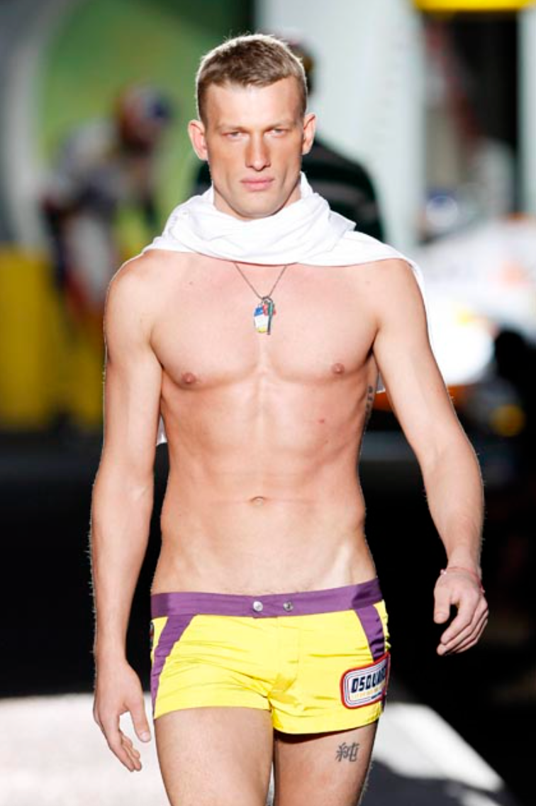 Dsquared² Yellow and Purple Mini Shorts