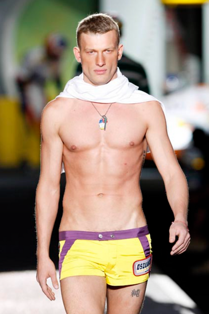 Dsquared² Yellow and Purple Mini Shorts