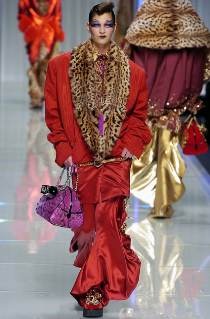 Christian Dior Sequin Leopard Snakeskin Handle Bag
