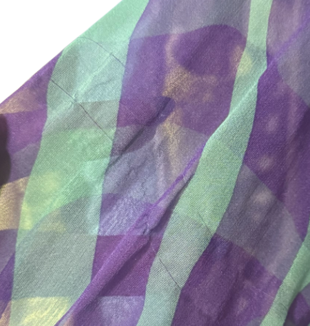 Dolce & Gabbana Sheer Purple/Green Zebra Button-Up
