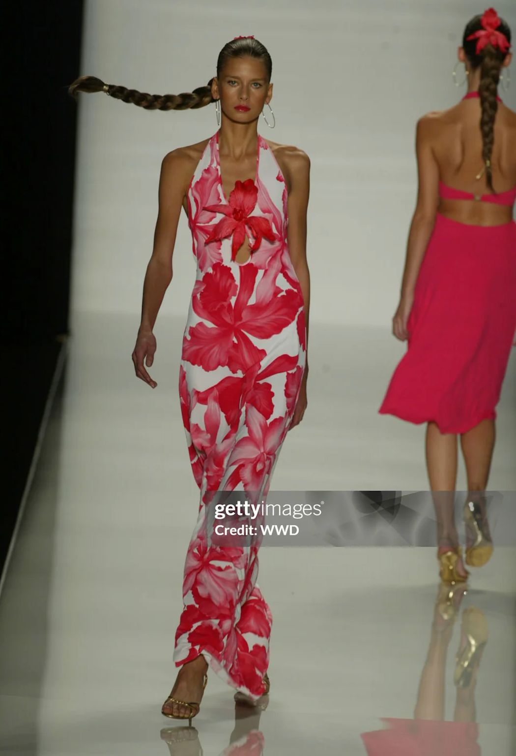 Celine High Low Hibiscus Maxi Dress