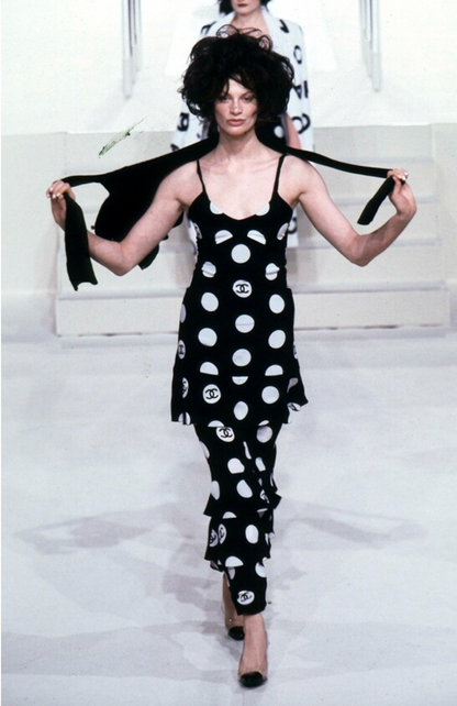 Chanel Polka Dot Logo Mini Dress