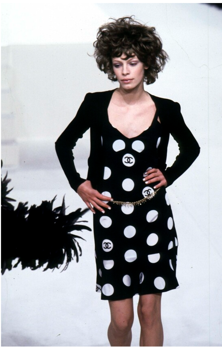 Chanel Polka Dot Logo Mini Dress