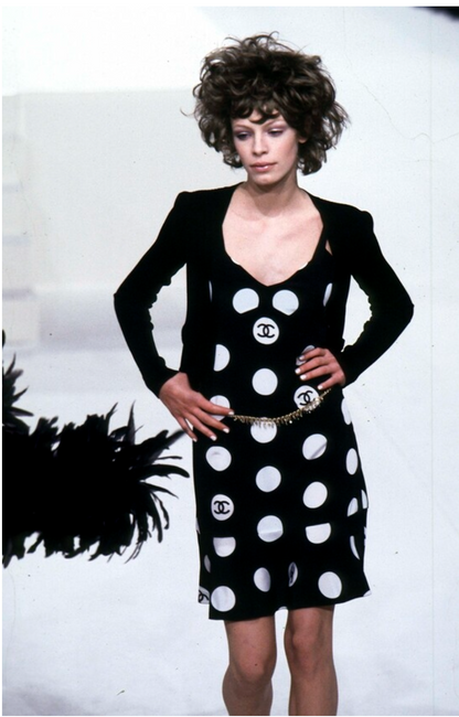 Chanel Polka Dot Logo Mini Dress