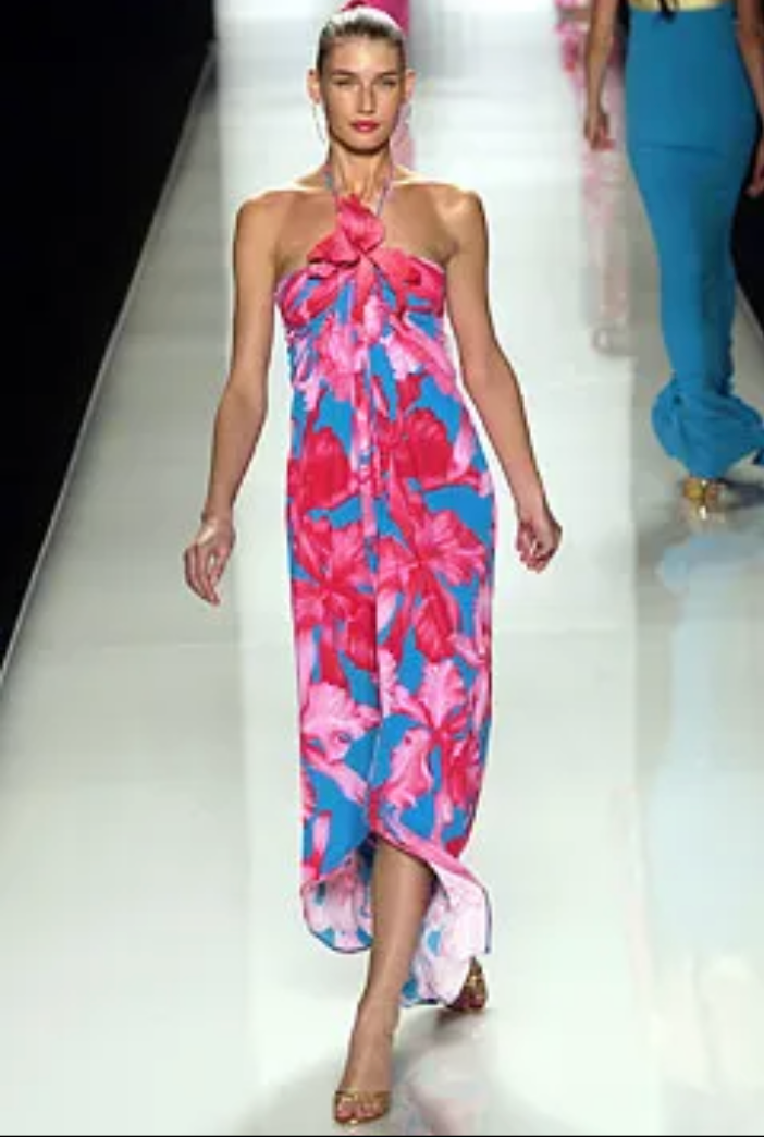 Celine High Low Hibiscus Maxi Dress
