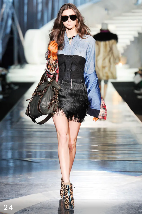 Dsquared² Corseted Fringe Mini Dress