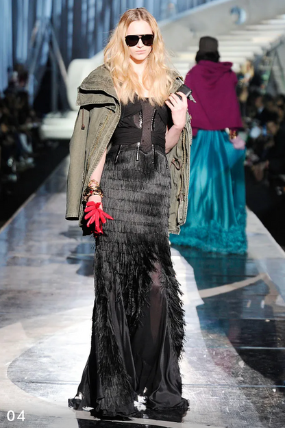 Dsquared² Corseted Fringe Mini Dress