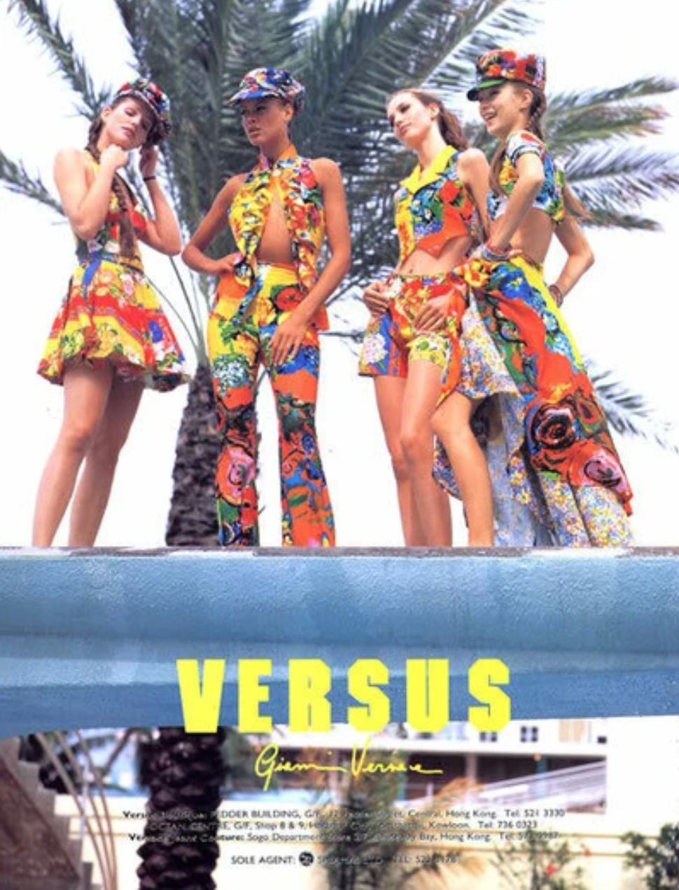 Versus Gianni Versace Floral Halter Mini Dress