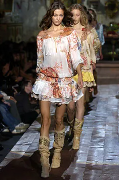 Roberto Cavalli Coral Rose Print Mini Wrap Skirt