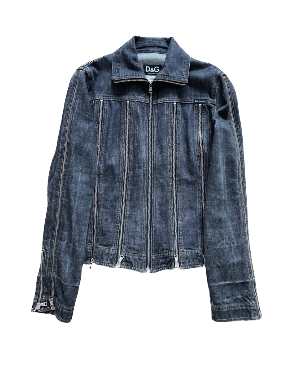 Dolce & Gabbana Zipper Shredder Denim Jacket