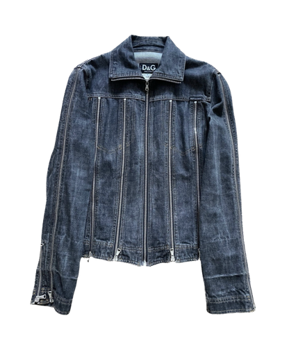 Dolce & Gabbana Zipper Shredder Denim Jacket