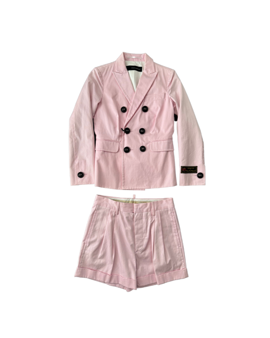 Dsquared² Pink Blazer & Shorts Set