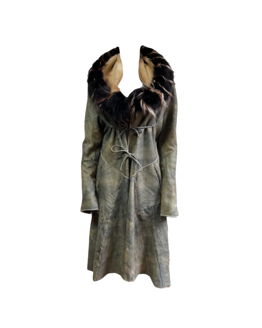 Roberto Cavalli Afghan Fur Collar Coat