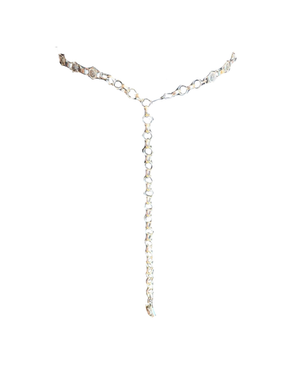 Gianni Versace Silver Rhinestone Chain Belt