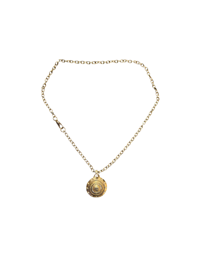 Gianni Versace Gold and Rhinestone Medusa Necklace
