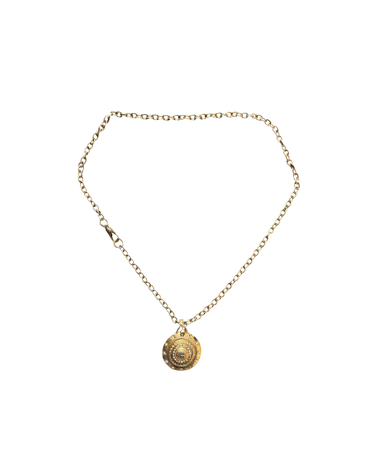 Gianni Versace Gold and Rhinestone Medusa Necklace