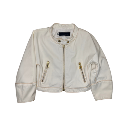 Dsquared² Cropped White Denim Jacket